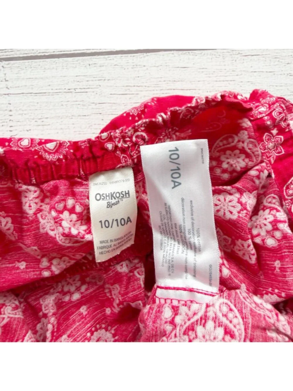 OshKosh Bgosh Red Floral Print Girls Sleeveless Romper 10